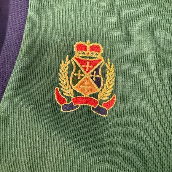 VTG Company Collection Color Block Cardigan Embroidered Preppy Academic Size XL - Picture 5 of 8